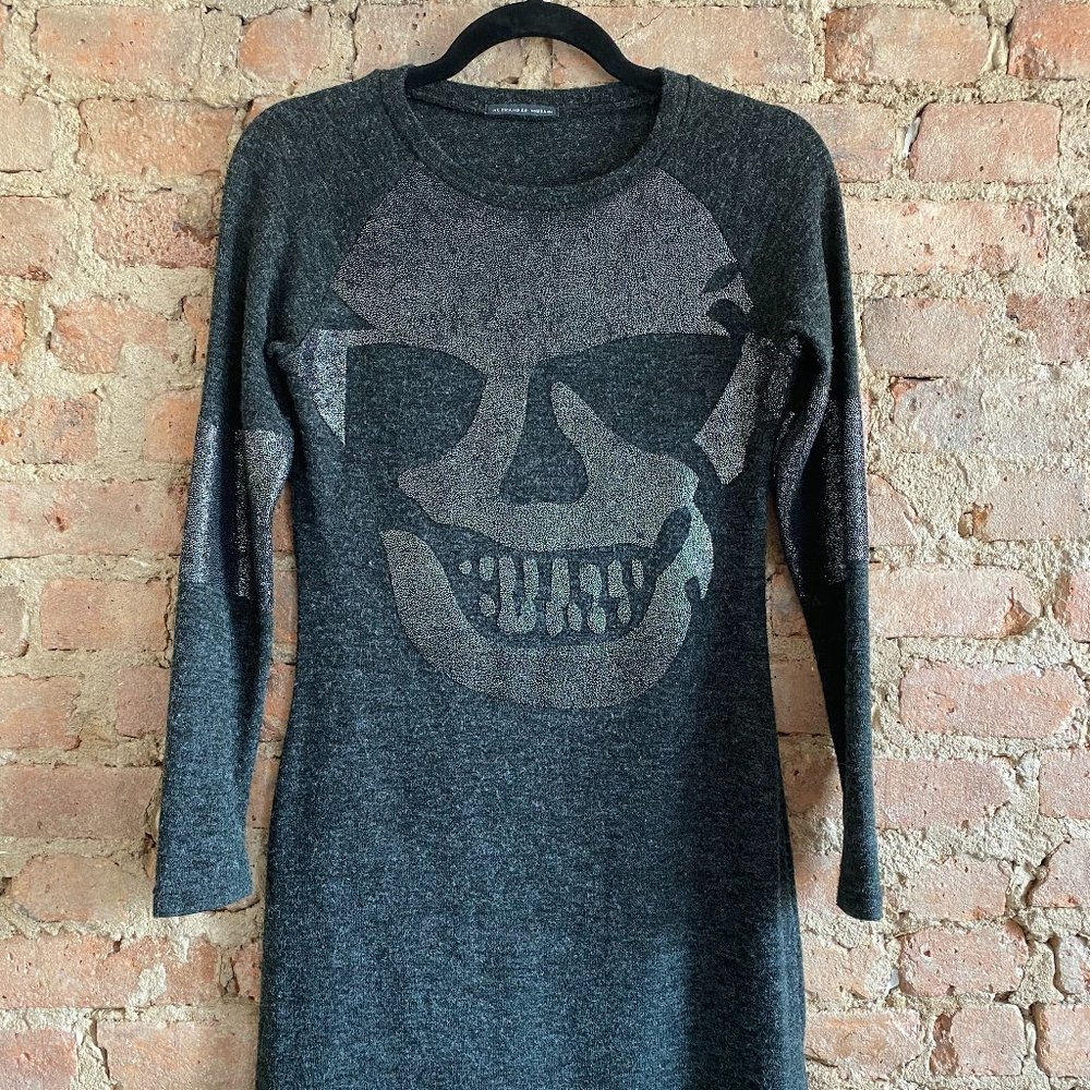 Alexander McQueen Skull Bodycon Knit Mini Dress